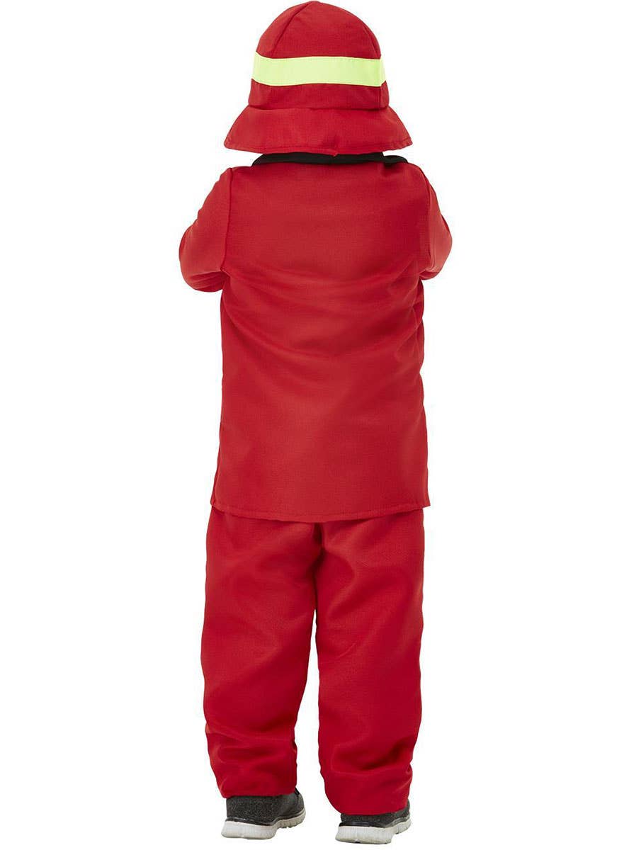 Image of Fierce Red Fire Fighter Toddler Boys Costume - Back Image