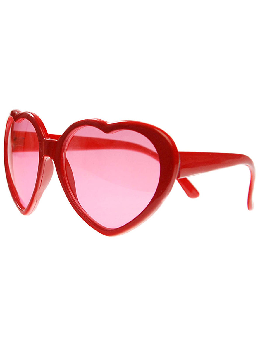 Red Heart Adults Party Glasses - Side Image