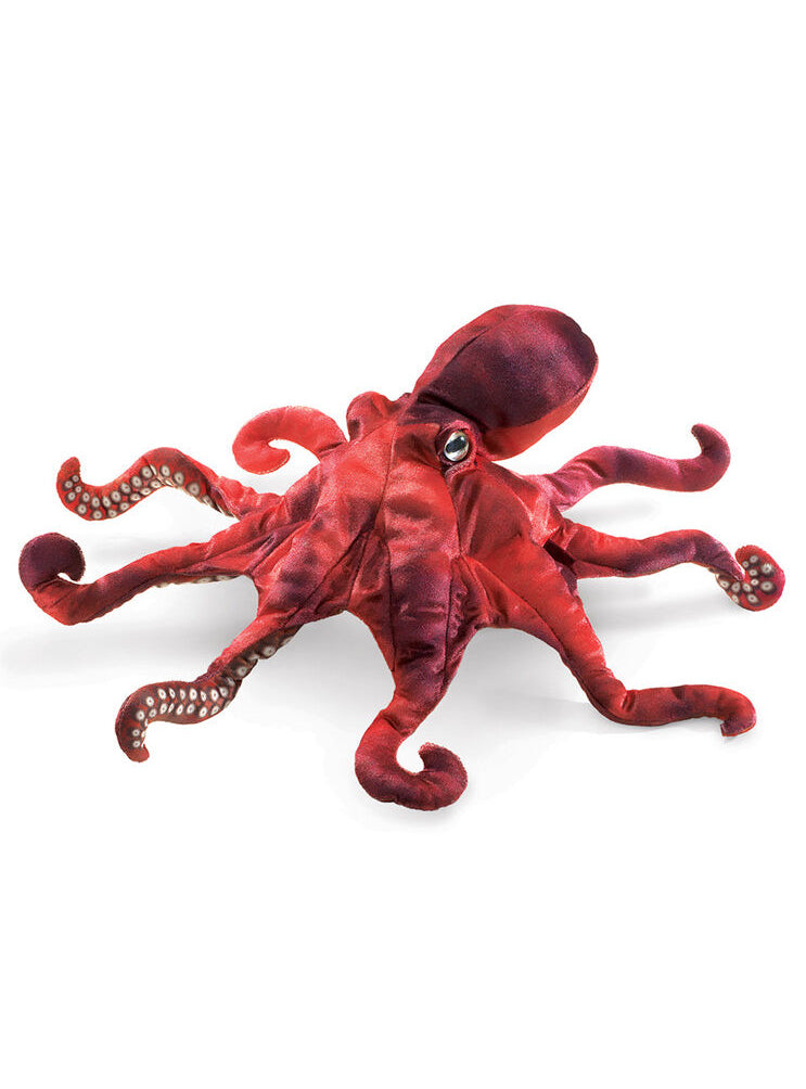 Red Octopus Hand Puppet - Main Image
