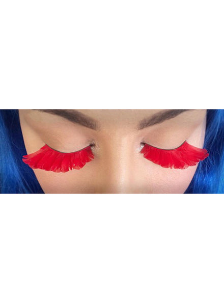 Red Plume Feather Stick On Eyelashes