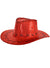 Image of Sparkly Red Sequin Cowboy Festival Hat with Black Trim - Main Image