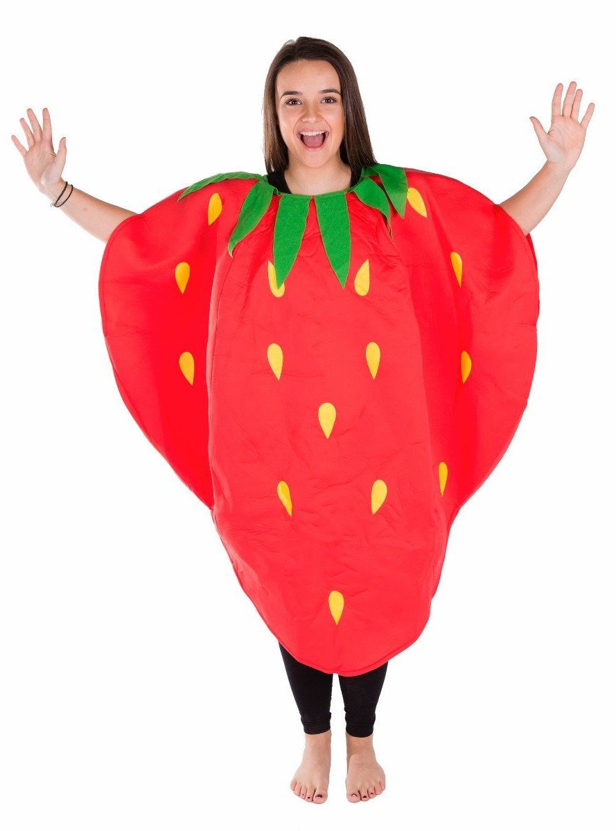 Red Strawberry Novelty Adults Fruit Costume - Main Image