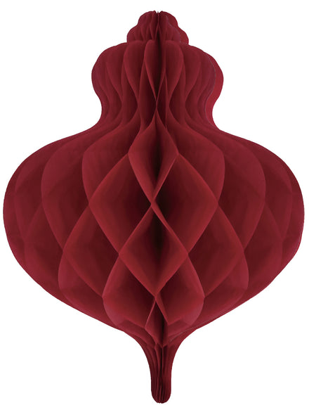 Red Tissue Paper Bauble Hanging Honeycomb Decoration 40cm