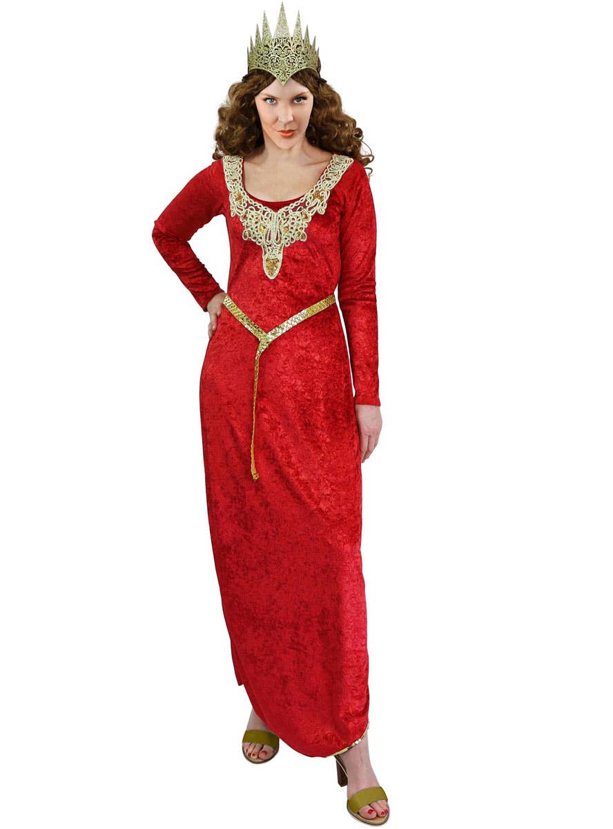 Womens Regal Red Medieval Dress Up Costume