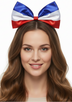 Oversized Red White and Blue Australia Day Costume Headband with Bow  - main image