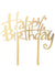 Image of Gold 15cm Happy Birthday Cake Topper - Front View