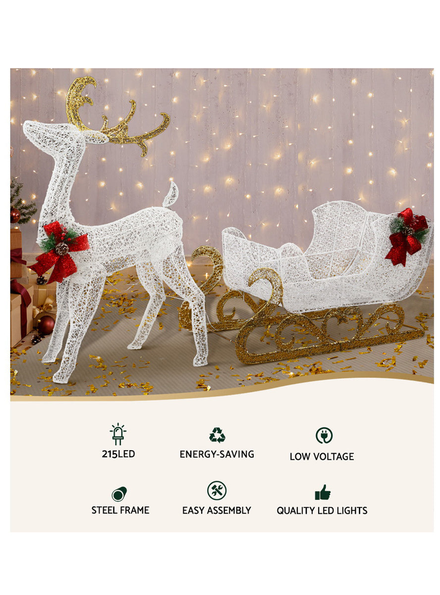 Reindeer with Sleigh LED Christmas Decoration - Information Image 1