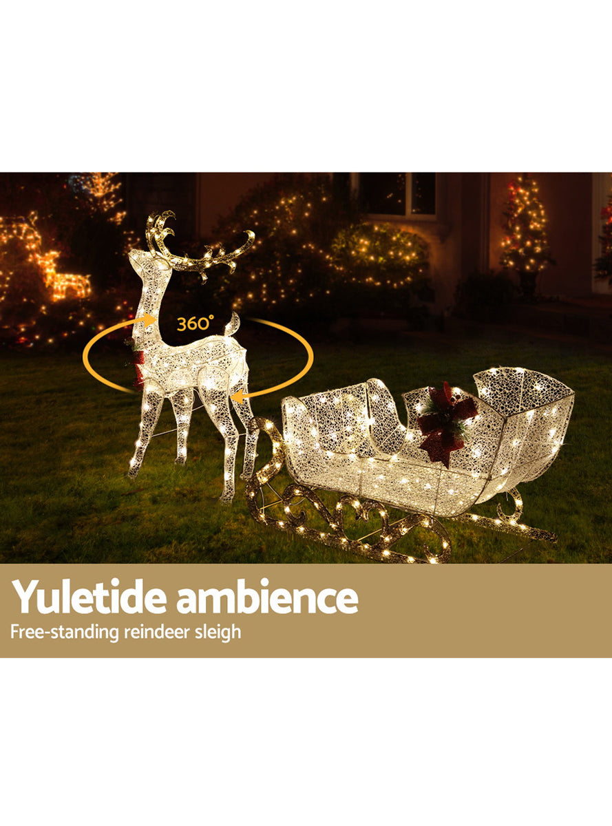 Reindeer with Sleigh LED Christmas Decoration - Information Image 2