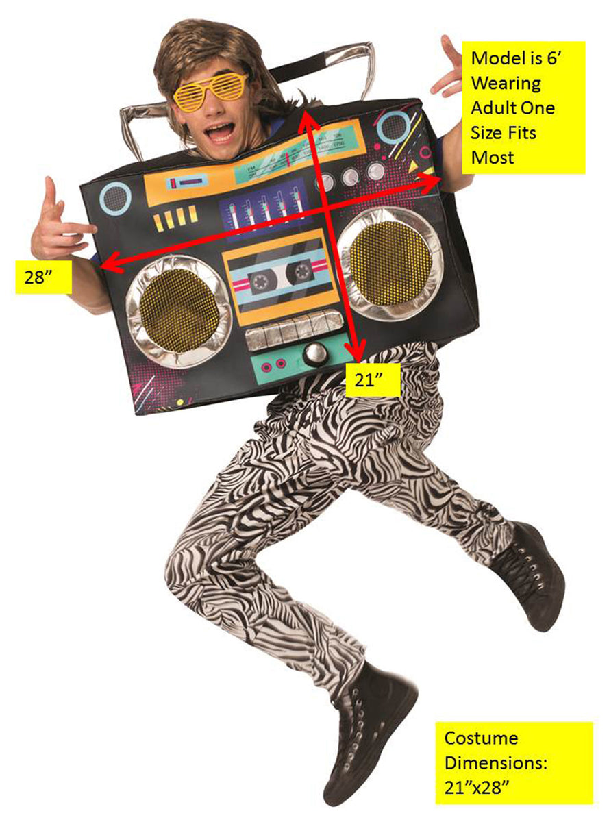 Retro 80s Boom Box Novelty Adults Costume - Details Image