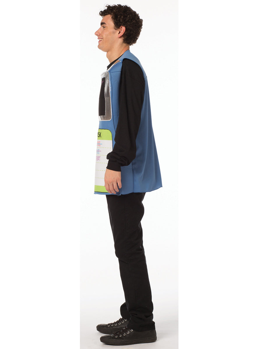 Retro Computer Floppy Disk Novelty 90s Costume - Side Image