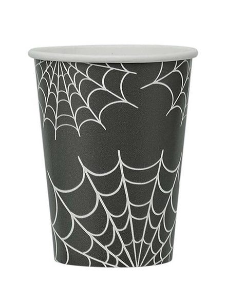 Pack of 8 Retro Spiderweb Paper Cups - Main Image