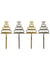 Image of Gold and Silver Reversible 4 Pack Cake Toppers