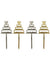 Image of Silver and Gold Reversible Mirror 4 Pack Cake Toppers