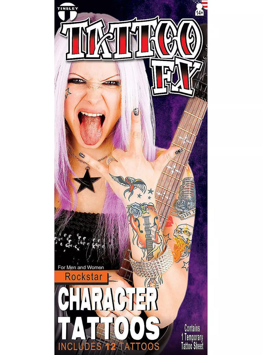 Rock Star Realistic Temporary Tattoos - Main Image