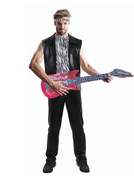 Rockstar Mens Zebra Print 80s Costume - Main Image