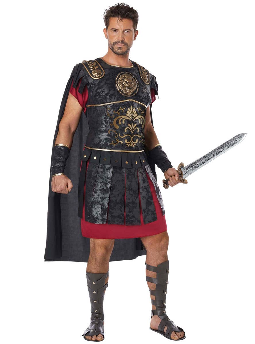 Image of Roman Warrior Men's Deluxe Gladiator Costume - Front View