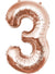 Image of Rose Gold Giant 84cm Number 3 Foil Balloon