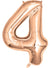 Image of Rose Gold Giant 84cm Number 4 Foil Balloon