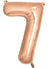 Image of Rose Gold Giant 84cm Number 7 Foil Balloon