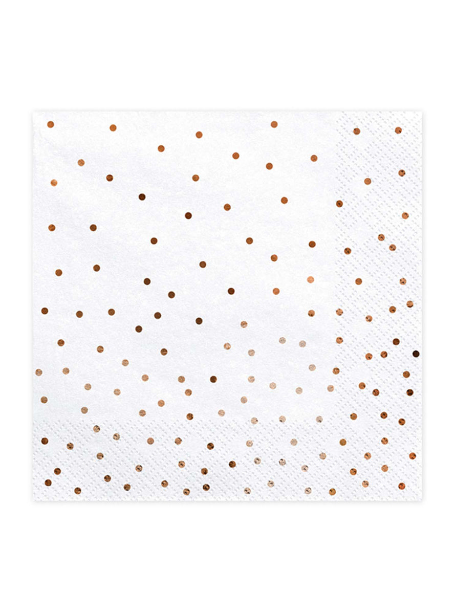 Rose Gold Dots 20 Pack Lunch Napkins - Main Image