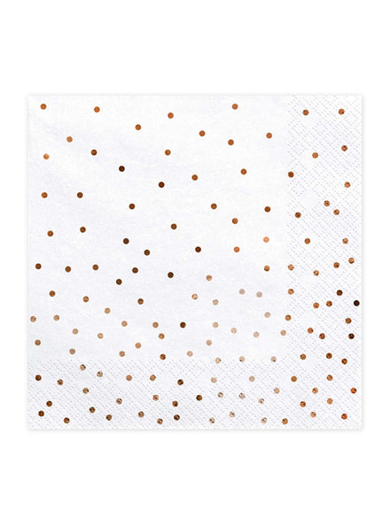 Rose Gold Dots 20 Pack Lunch Napkins - Main Image