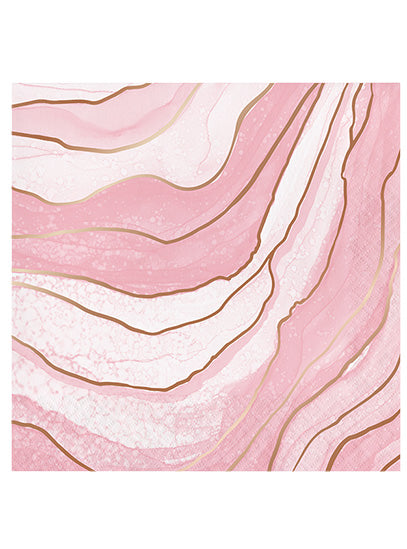Rose Gold Foil Geode Design 16 Pack Lunch Napkins – Main Image