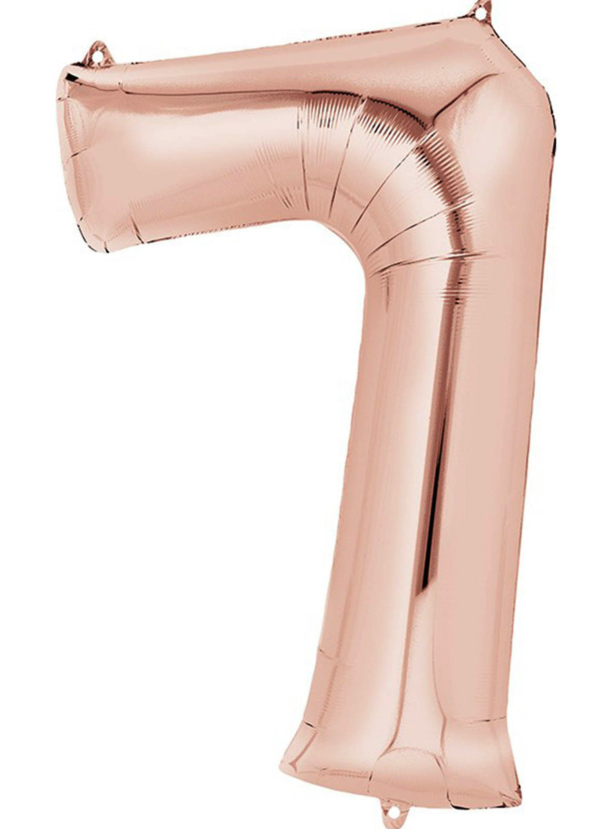 Rose Gold Supershape Number 7 Foil Balloon - Main Image