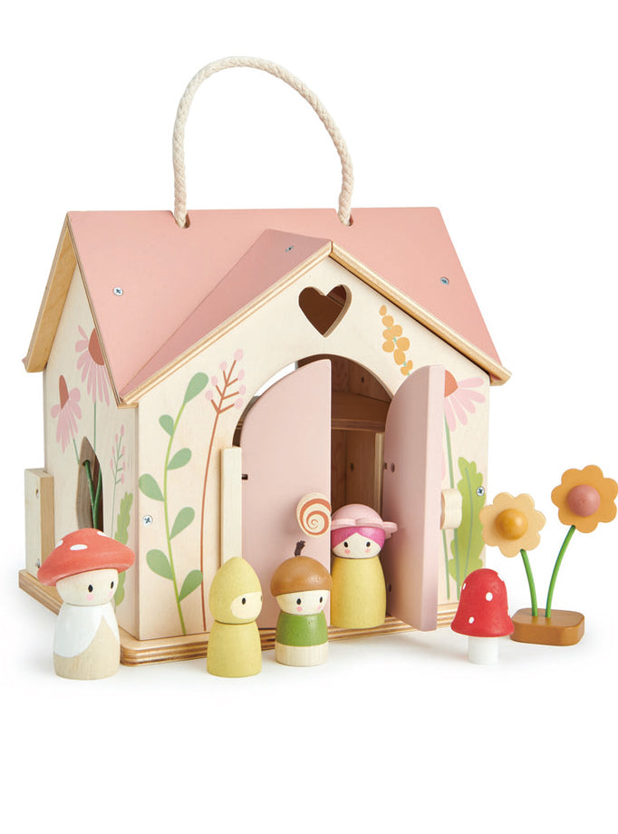 Rosewood Cottage Childrens Mini Wooden Doll House Set - Alternate Image