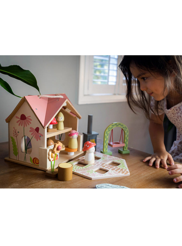 Rosewood Cottage Childrens Mini Wooden Doll House Set - Lifestyle Image 6