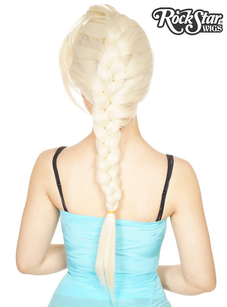 Deluxe White Blonde Lace Front Elsa Braid Fashion Wig Back Image