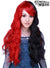 Half Red Half Black Women's Classic Wavy Rockstar Fashion Wig Front Image