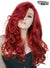 Premium Lace Front Women's Henna Red Long Curly Fashion Wig Front Image