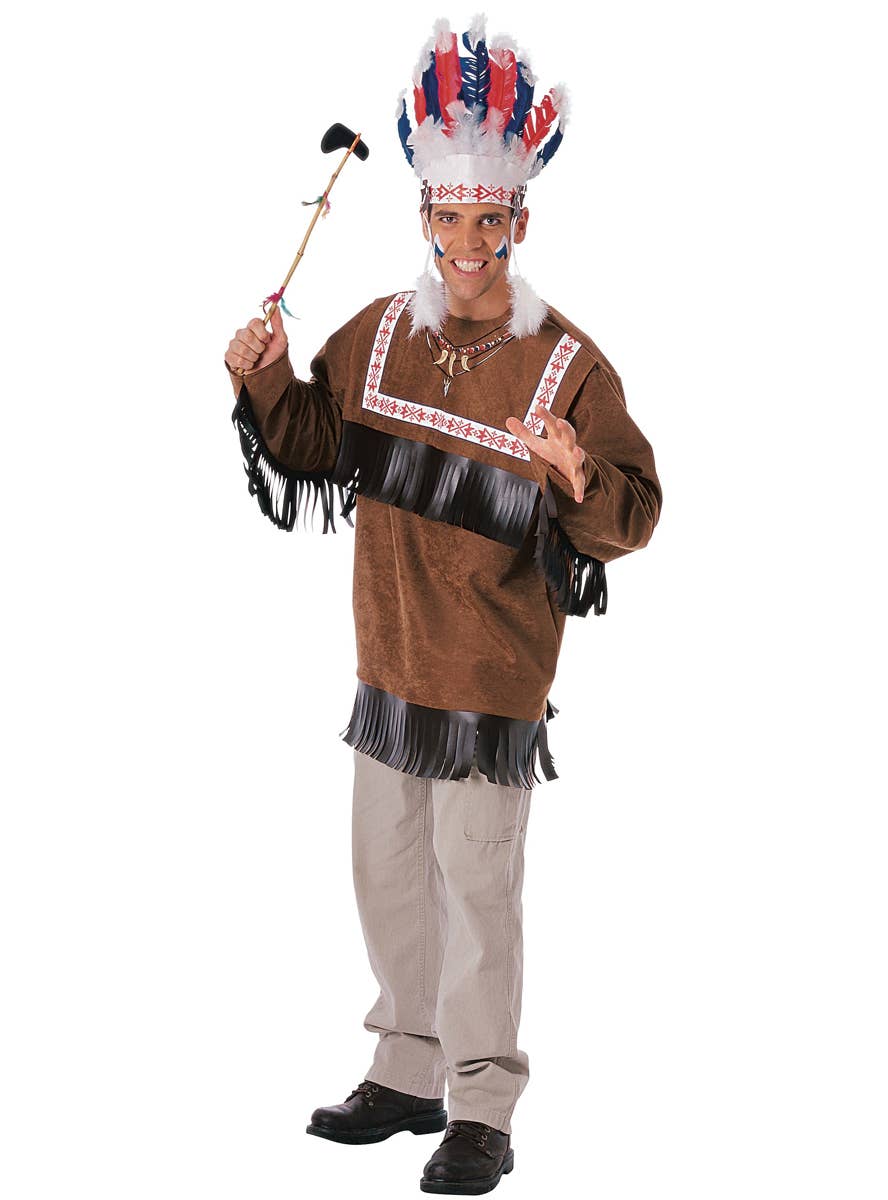 Men's Native American Indian Cherokee Warrior Costume Main Image