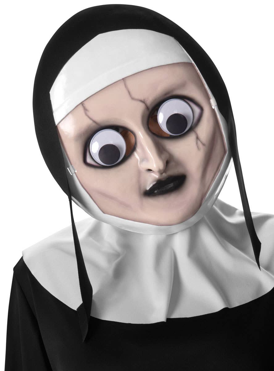 Funny Licensed The Nun Costume Mask with Googly Eyes - Main Image