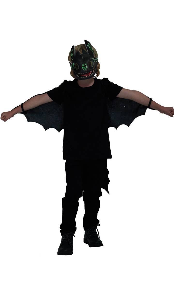 Toothless Nightfury Glow in the Dark Wings and Mask Set