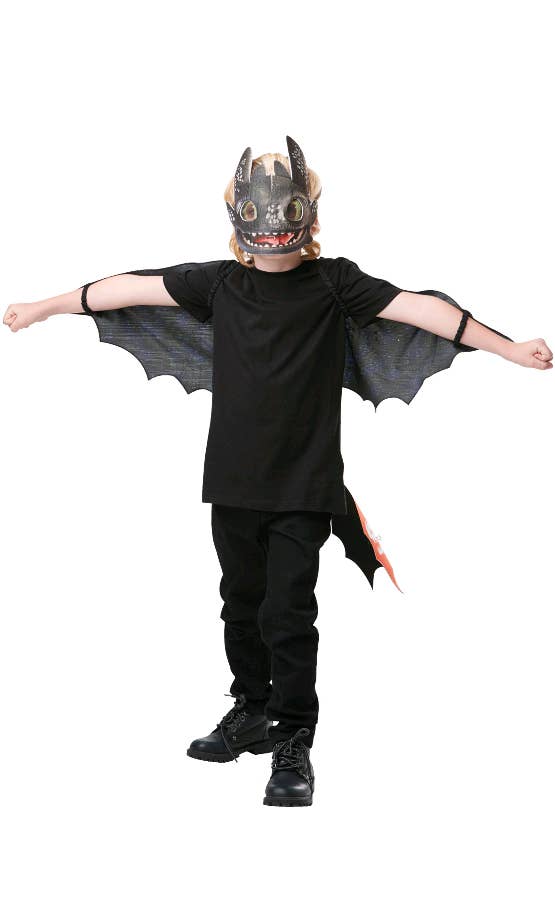 Kids How to Train Your Dragon The Hidden World Toothless Glow in the Dark Costume Wings and Mask Main Image
