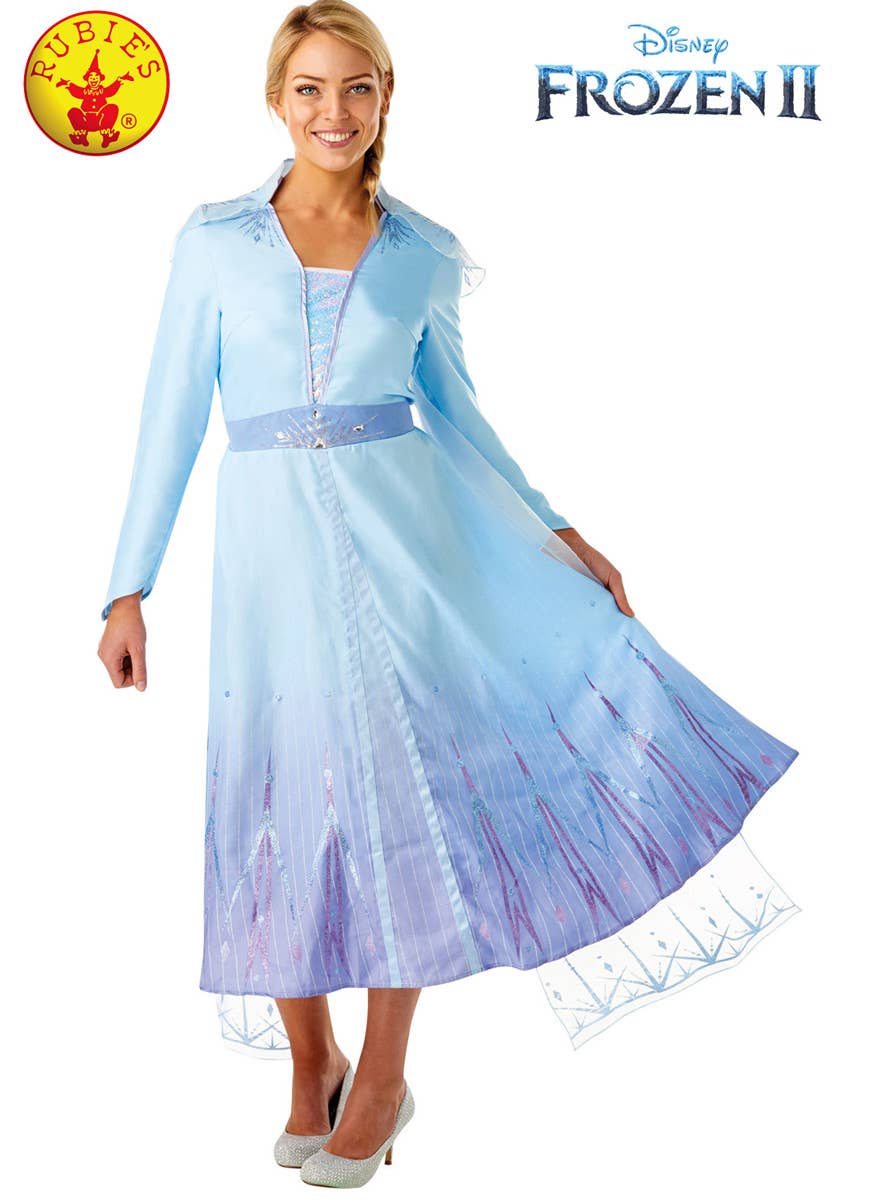 Women's Deluxe Frozen 2 Elsa Fancy Dress Costum Front Image