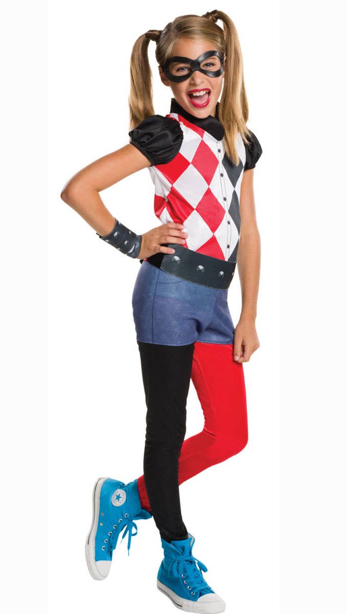 DC Superheroes Girls Harley Quinn Fancy Dress Costume