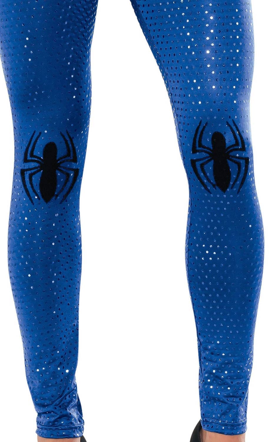 Sequined Blue Spider Girl Costume Leggings Close Image