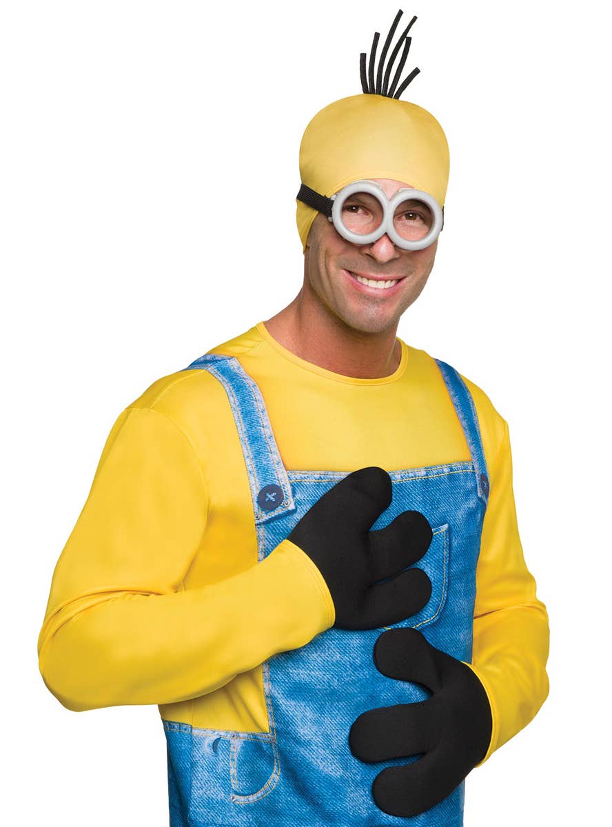 Minion Gloves Oversized Finger Plush Black Minion Costume Hands