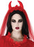 Floral Red Devil Costume Headpiece with Horns and Veil
