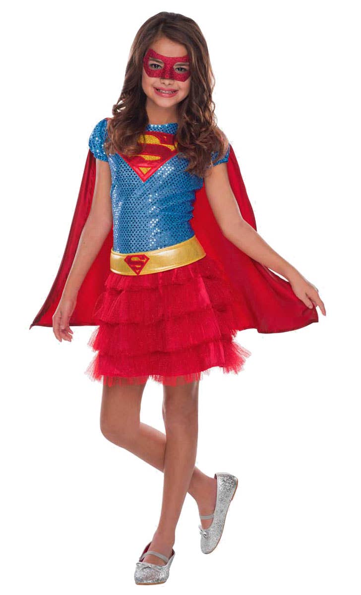 Supergirl Superhero Girl's Costume Dress Up Front View