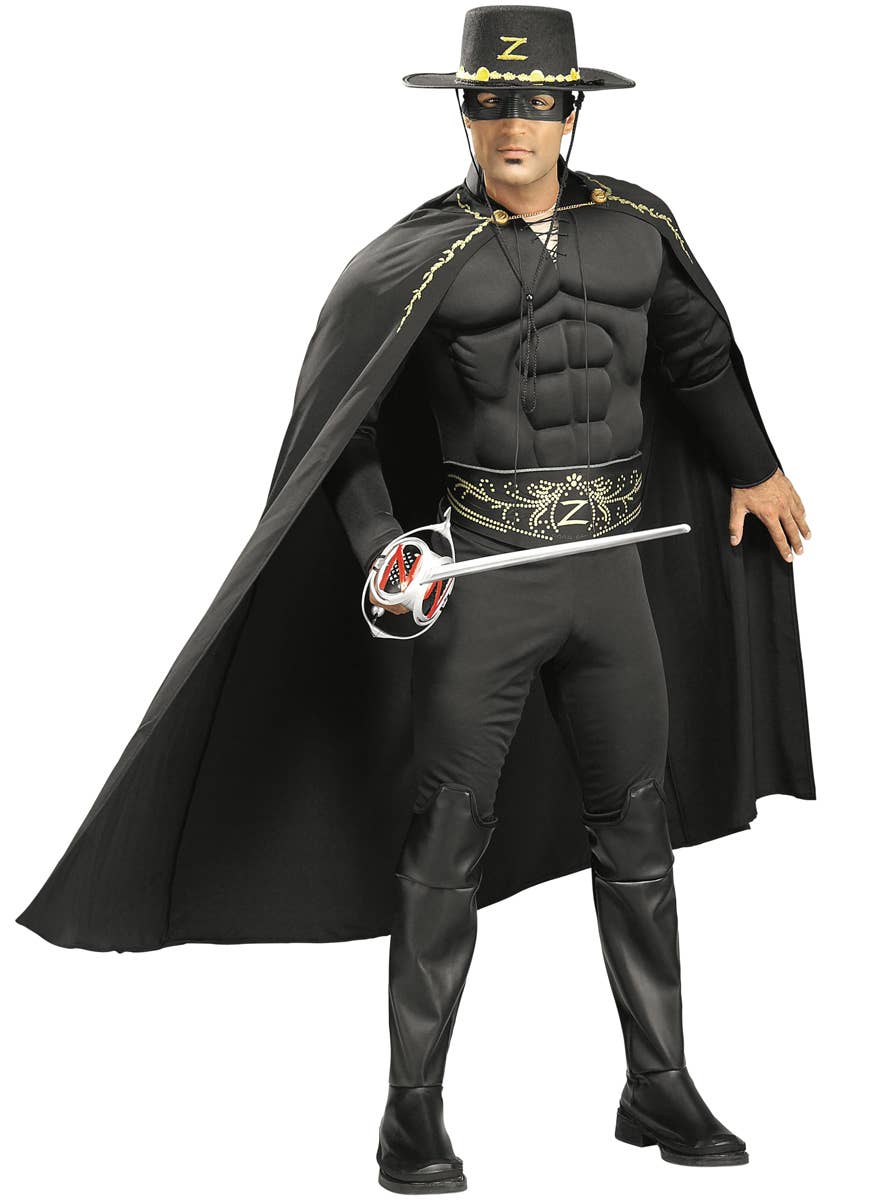 Mens Deluxe Muscle Chest Zorro Costume main image 1