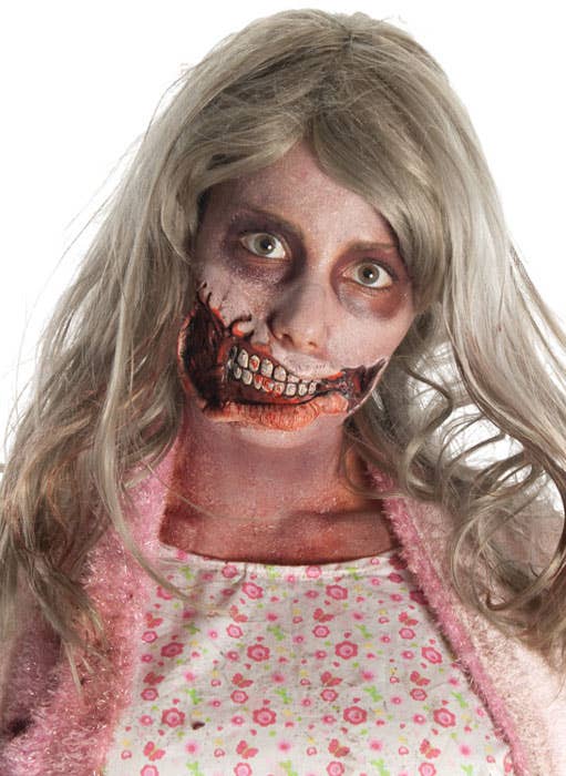 Walking Dead Latex Zombie Girl SFX Prosthetic Mouth Wound 