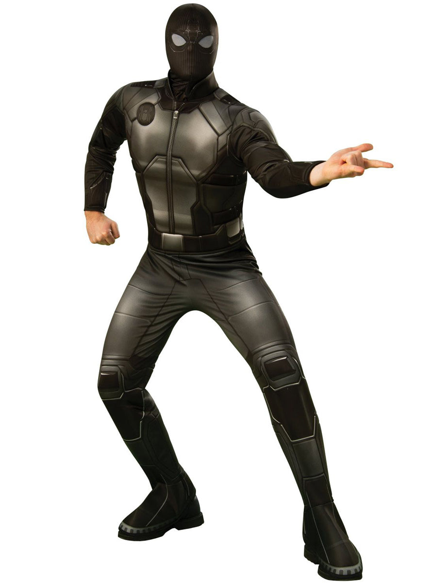 Men's Black Spiderman Far From Home Stealth Suit Costume Main Image