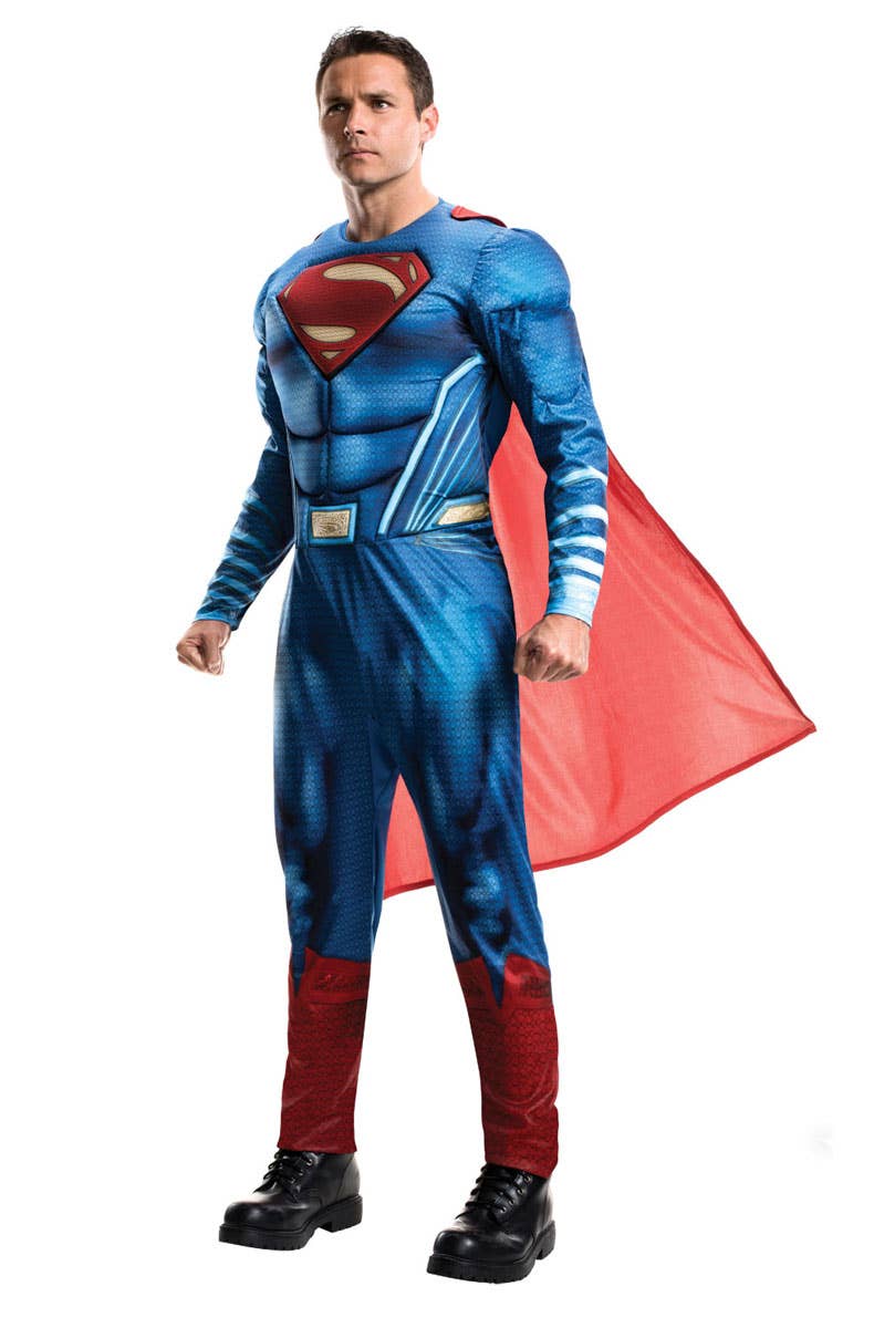 Superman Men's Dawn Of Justice Muscle Chest Costume Front View 