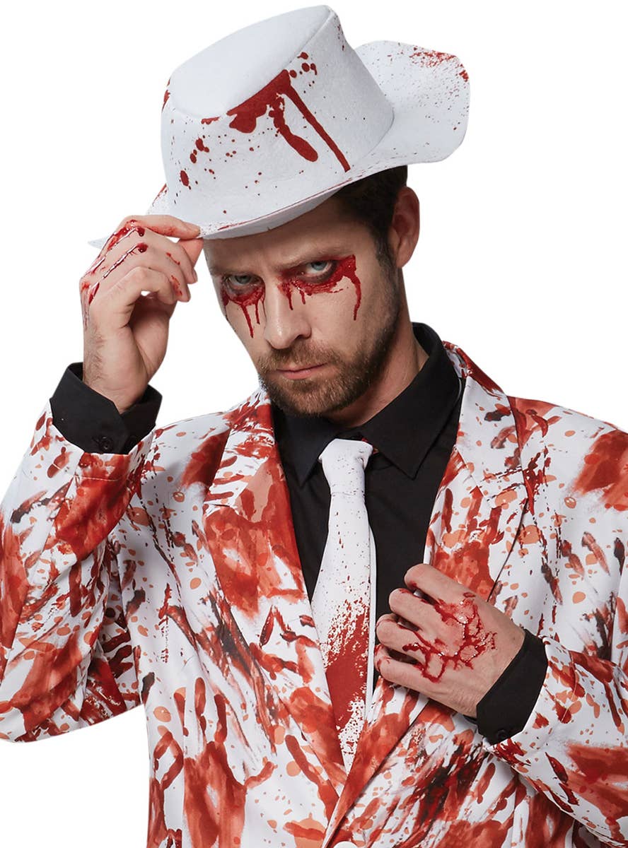 Men's Bloody Hand Prints Halloween Costume Suit - Close Image 1
