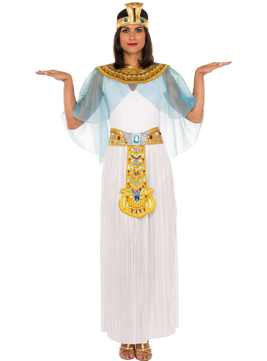 Womens Cleopatra Costume | Long White Egyptian Queen Costume Womens Cleopatra Costume | Long White Egyptian Queen Costume