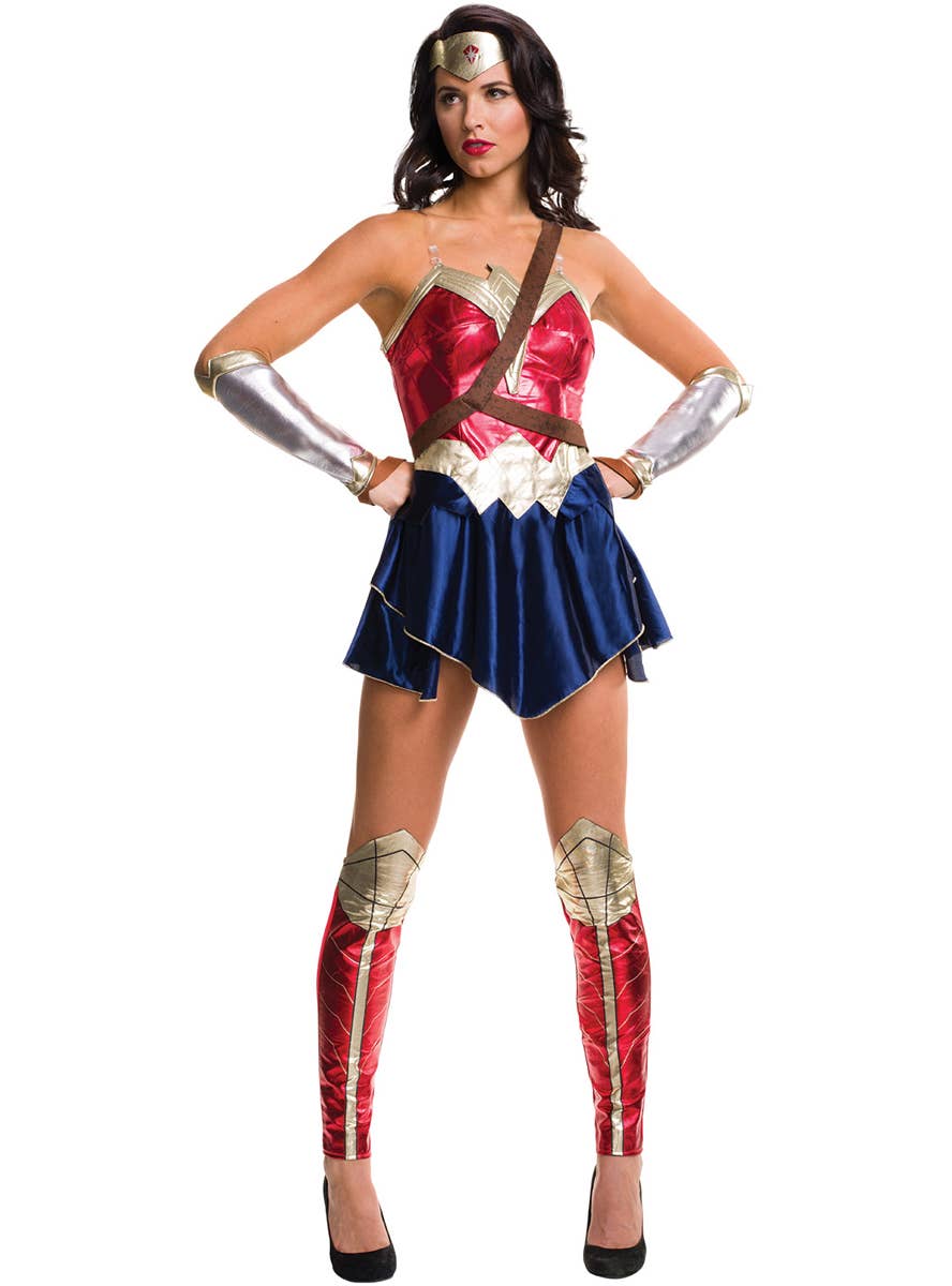 DC Comics Justice League Women's Red, Blue And Gold Wonder Woman Superhero Fancy Dress Costume Main Image