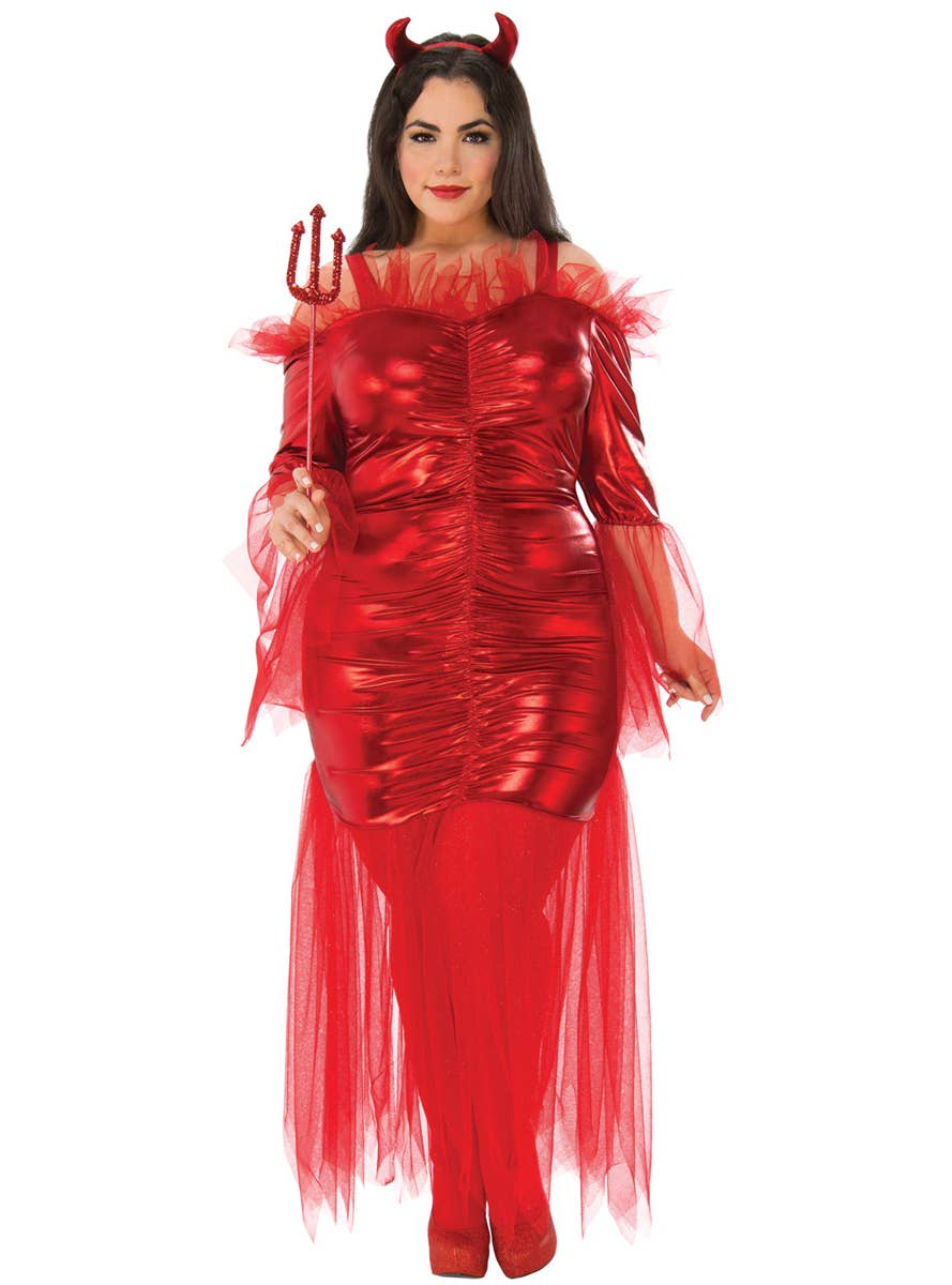 Women's Red Devil Halloween Fancy Dress Costume Image - Main Image